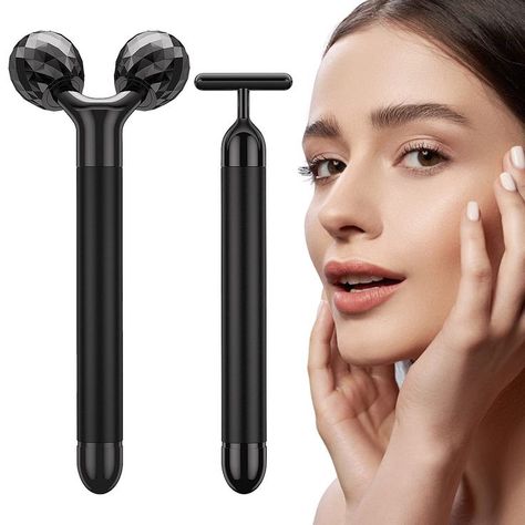 2 in 1 Electric Face Massager, 3D Roller and T Shape Face Massager Kit Gift Set for Face Skin Care Tools Electric Face Massager, For Face Skin Care, Expensive Skin Care Products, Reduce Eye Bags, Face Massage Roller, Body Roller, Shape Face, Face Massager, Neck Wrinkles