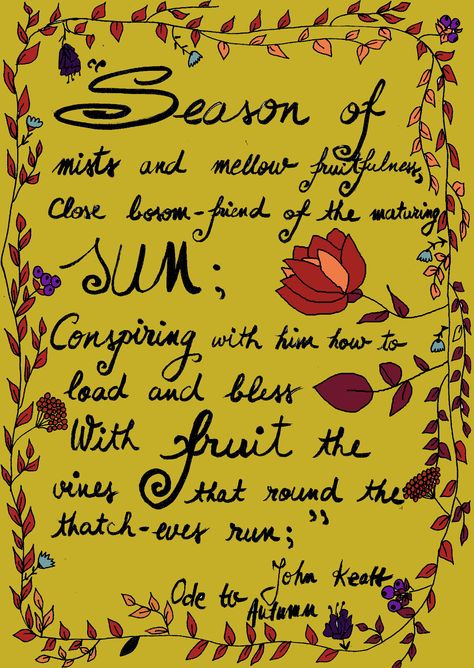 "To Autumn" is a poem by English Romantic poet John Keats (1795-1821). The work was composed on 19 September 1819 + published in 1820 #johnkeats #fanart John Keats Poetry, John Keats Illustration, Bright Star John Keats, Ode To Autumn John Keats, John Keats Love Letters, Paul Schneider, Abbie Cornish, Ben Whishaw, John Keats