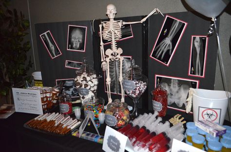 Radiology Themed Party, Physical Therapy Themed Party, Medicine Theme Party, Physical Therapy Party Ideas, Medical Halloween Decorations, Physical Therapy Graduation Party, Radiology Party, Medical Themed Parties, Med School Graduation