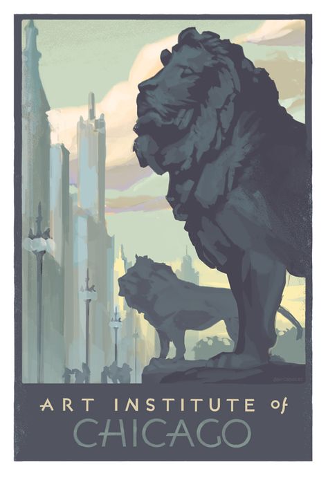 Art Institute of Chicago fine art print, Brad Cornelius 2015 Chicago Art Museum, Chicago Art Institute, Chicago Art Print, Chicago Poster, Thigh Piece, Chicago Art, Museum Poster, Chicago Travel, Contemporary Illustration