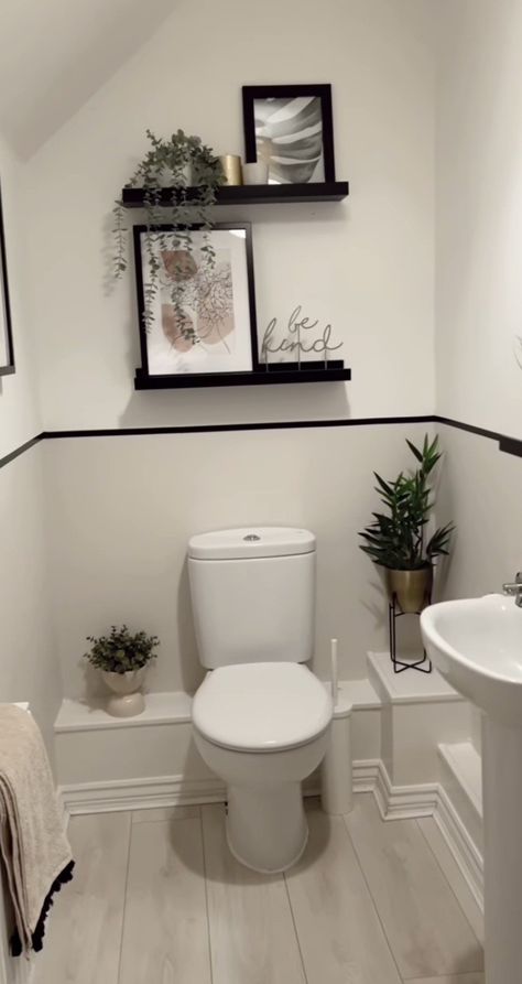 Small Wc Ideas Downstairs Loo, Cloakroom Ideas, Downstairs Wc, Cloak Room, Small Downstairs Toilet, Toilet Ideas, Cloakroom Toilet, Downstairs Cloakroom, Toilet Room Decor