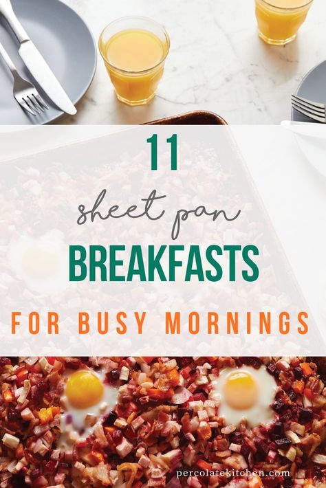 11 Sheet Pan Breakfasts for Busy Mornings – Percolate Kitchen Sheet Pan Breakfast, Sheet Pan Meals, Easy Breakfast Recipes, Crockpot Breakfast, Quick Breakfast Recipes, Cooking For A Crowd, Pan Meals, Recipes Crockpot, Sheet Pan Dinners