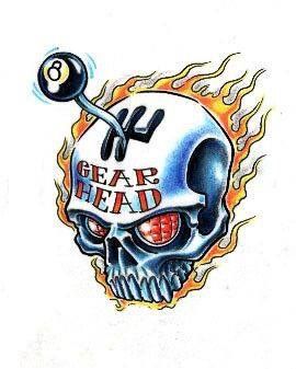 Shifter Tattoo, Gear Head Tattoo, Hot Rod Tattoo, Ball Tattoo, Rockabilly Art, Mechanic Tattoo, Head Skull, Head Tattoo, Cool Car Drawings