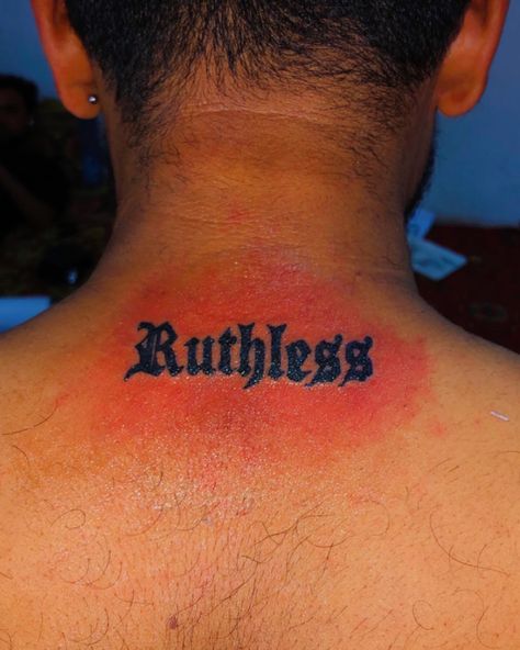 Tatttoo  ruthless Ruthless Tattoo, Rancid Tattoo, Back Tats, Tattoo Font, Dark Art Tattoo, Future Tattoos, Dark Art, Fish Tattoos, Jesus Fish Tattoo