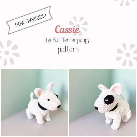 ✨NEW PATTERN✨ Thanks to my lovely testers, another pattern is finished💕 Introducing Cassie the Bull Terrier puppy pattern🐾 It’s a 17 page… Terrier Crochet Pattern, Valentines Day History, Puppy Pattern, Bull Terrier Puppy, Cool Gifts For Kids, Terrier Puppy, The Bull, Childrens Gifts, Jelly Beans