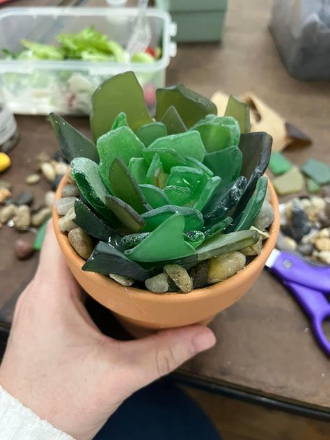 Diy Uv Resin, Sea Glass Art Projects, Succulent Garden Design, New Things To Try, Succulent Art, Beach Glass Art, Glass Art Projects, Succulents Decor, Sea Glass Beach