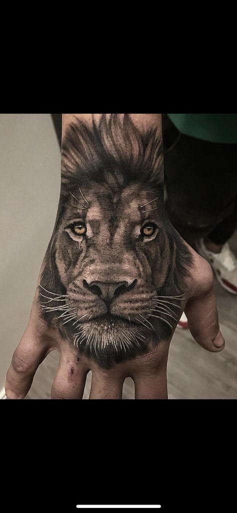 Who Made This Tattoo!!!!!! Please I Want To Know The Artist Is!!! #tattoos #tattoo #beauty Lion Hearted Tattoo, Lion Hand Tattoo Men, Lion Hand Tattoo, Prison Tattoos, R Tattoo, Lion Pictures, Sleeves Ideas, Cute Boyfriend Pictures, Leg Sleeves