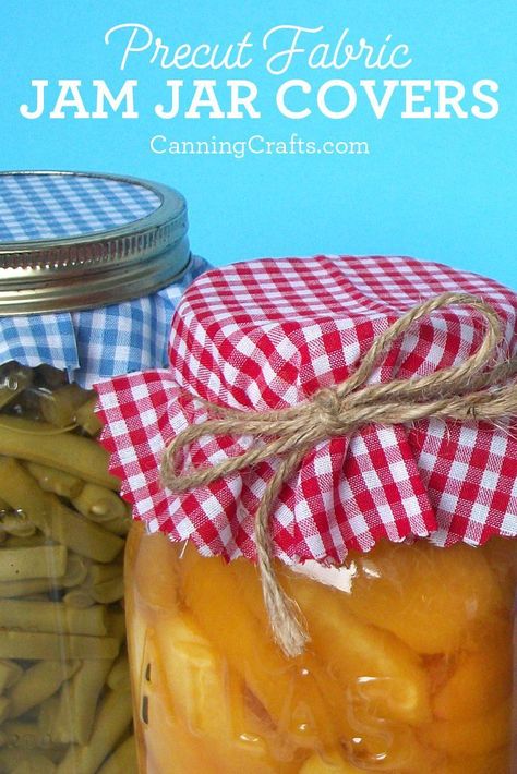 Canning Jar Gifts, Jam Jar Crafts, Jam Jar Covers, Mason Jar Covers, Ice Lanterns, Maple Syrup Labels, Jelly Gift, Mason Jars Wedding, Gift Recipes