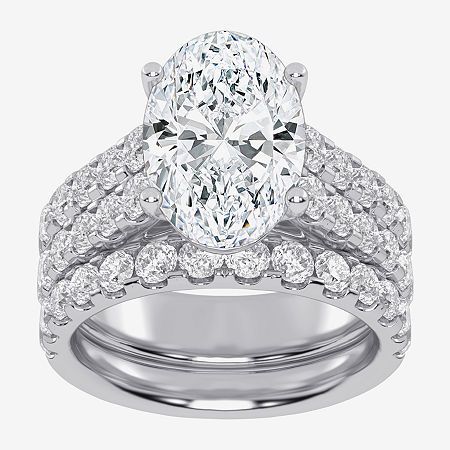 Ring Style: Single Center Rings, Side Stone Rings, Bridal Sets, Engagement Rings# Pieces In Set: 2Features: Certified DiamondsDiamond Clarity: Vs2-Si1Setting: Multi-SettingStone Cut: OvalStone Millimeter Measurement: 11.5 Mm LengthDiamond Color: G-HMetal Color: WhiteCenter Stone Weight: 3 Ct.Ring Gallery Height: 8.5mmRing Top Length: 21mmRing Top Width: 11.5mmRounded Carat Weight: 5 Ct. T.w.Band Width: 2.5mmCare: Wipe CleanStone Type: 41 Lab Grown DiamondAuthenticity: Lab Grown DiamondMetal: 14k White GoldCountry of Origin: Imported Large Engagement Rings, Expensive Wedding Rings, Verragio Engagement Rings, Dream Beach Wedding, White Sapphire Engagement Ring, Round Diamond Ring, Dream Beach, Ring Style, Bridal Set