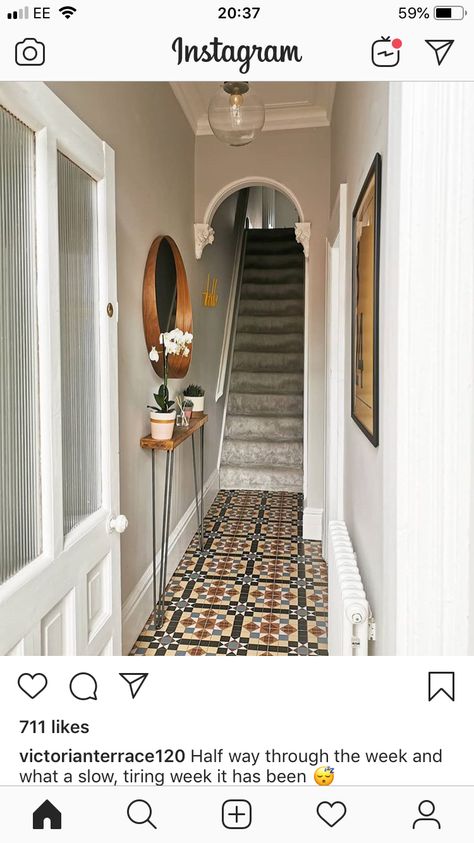 Victorian Terrace Hallway, Terrace Hallway, Victorian Entrance, Victorian Flooring, Edwardian Hallway, Victorian Home Ideas, Victorian Terrace Interior, Victorian Hallway, Hallway Makeover