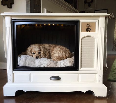 Tv Dog Bed, Tv Stand Pet Bed, Console Tv Cat Bed, Dog Beds Made From Furniture Tv Consoles, Tv Dog Beds Old Tv Consoles, Old Tv To Cat Bed, Dog Window Seat, Old Tv Consoles, Old Tv Console Dog Bed