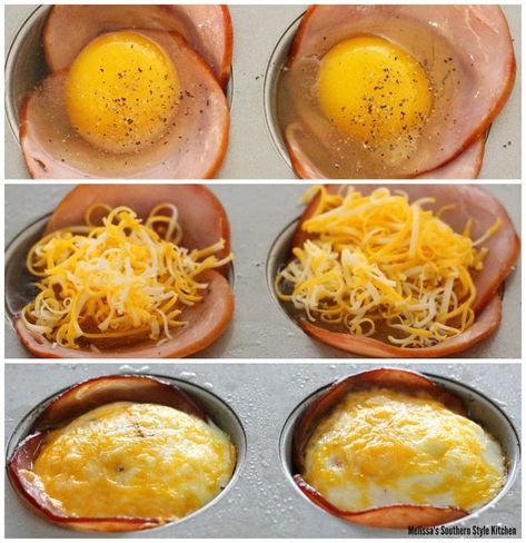 Canadian Bacon Egg Cups, Canadian Bacon Breakfast, Canadian Bacon Recipes, Bacon Egg Cups, Eggs And Cheese, Hp Sauce, Canadian Bacon, Bacon Breakfast, Clean Food