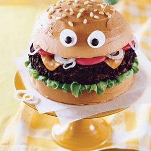 Big Mac Cake   for the kids   # kids' cake # I think I am a good sister. Mac Cake, Hamburger Cake, Burger Cake, Bowl Cake, Decorated Cakes, Round Cake Pans, Cake Decorating Supplies, Big Mac, Cute Cakes