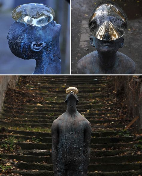 Raindrop By Nazar Bilyk, Ukraine Robin Wight, Creative Sculpture, Guan Yu, Duck Face, Sculptures & Statues, Rain Drops, Art Sculpture, Bored Panda, Sculptor