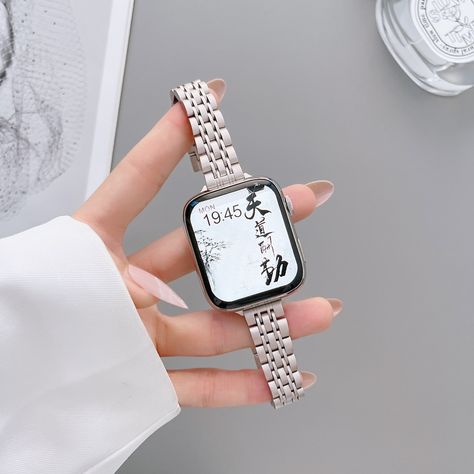 Excited to share the latest addition to my #etsy shop: Starlight Steel Apple Watch Band, Apple Watch Band Series 8/7/6/5/4/SE, Apple Watch Strap 38/40/41MM, 42/44/45/, Slim Transparent Watch Band https://etsy.me/3C6wrFj #anniversary #halloween #lovefriendship #silver #women #no #stainlesssteel #artdeco #applewatchband45 Apple Watch Bands Women, Apple Watch Bracelets, Bracelet Apple Watch, New Apple Watch, Luxury Bracelet, Apple Watch Case, Apple Brand, Apple Watch Models, Metal Straps