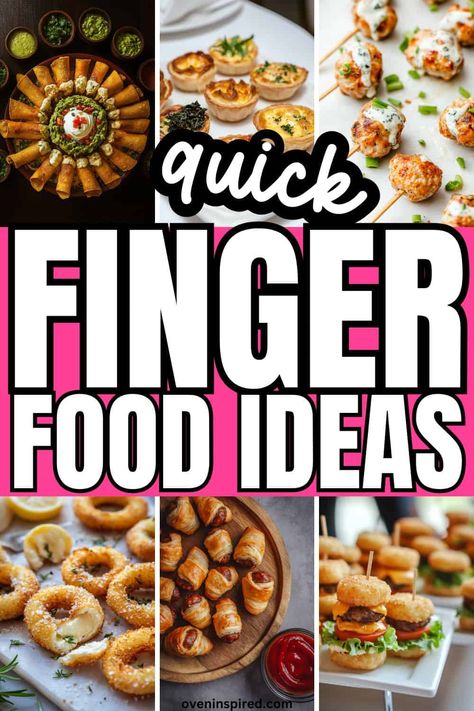 Check out these totally easy finger foods for your party. If you are hosting a Christmas party, New Year's party, baby shower party, grad party or any get together, make these simply delicious and easy finger food recipes. Finger Foods Easy Make Ahead, Last Minute Finger Food Ideas, Finger Foods In A Cup, Easy Office Party Food Ideas, Finger Food That Can Sit Out, Finger Foods For Sweet 16 Party, Work Party Finger Foods, Finger Party Food Easy, Quick And Easy Finger Food Ideas