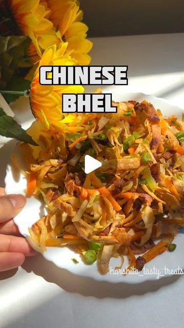 Harshita Dwivedi 🧿 on Instagram: "Chinese bhel made from leftover chapati 🫓. 

Follow @harshita_tasty_treats for more recipes.

#cooking #chinesebhel #healthysnacks #leftovers #chapatis #streetfood" Chinese Leaf Recipes, Chapati Recipe, Chinese Paneer Recipes, Leftover Chapati Recipe, Chee Cheong Fun Recipe, Chatpate Nepali Recipe, Chinese Bhel, Chapati Recipes, Chapati