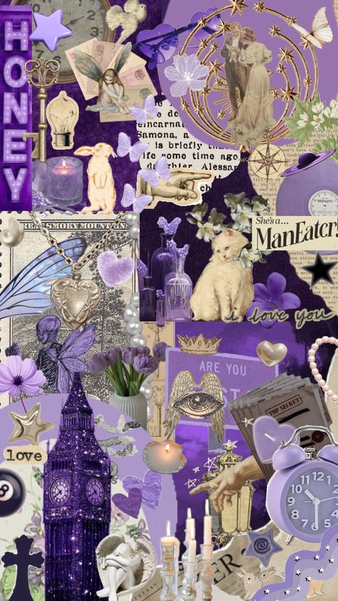 #collageart #purple #collages #aesthetic #purpleaesthetic Aesthetic Purple Collage, Purple Collage Wallpaper, Purple Aesthetic Wallpaper Iphone, Collages Aesthetic, Lilac Aesthetic, Purple Collage, Purple Wallpapers, Collage Wallpaper, Color Collage