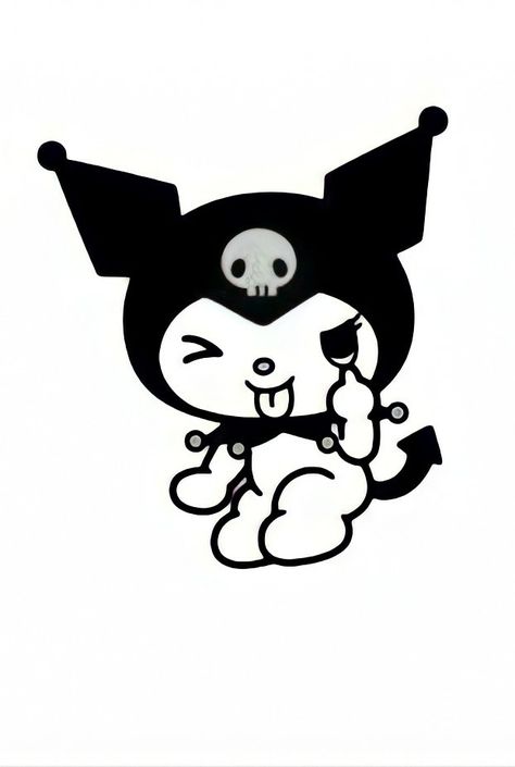 Kuromi Tattoo Aesthetic, Kuromi Outline, Kuromi Tattoo, Tattoo Board, Tat Ideas, Tatting, Snoopy, Tattoos, Fictional Characters