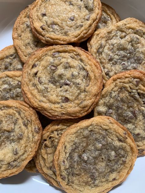 Chewy Rippled Chocolate Chip Cookies – The Wild Gems Cookie Recipes Chewy, Easy Chocolate Chip Cookies, Kinds Of Cookies, Chocolate Cookie Recipes, Chewy Chocolate Chip Cookies, Delicious Donuts, All Purpose Flour, Guilty Pleasure, Mini Chocolate Chips