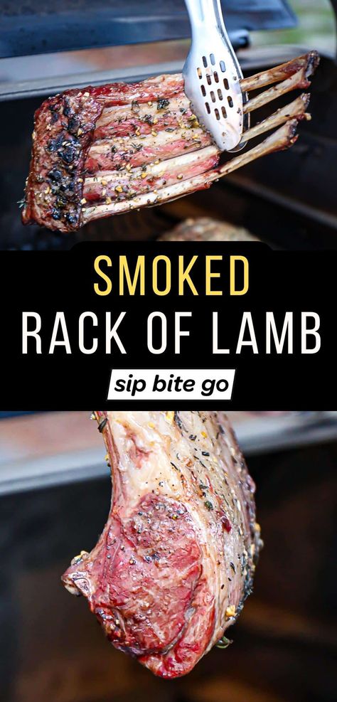 See how to make Traeger smoked rack of lamb (Frenched style). This pellet grill recipe is easy to make and perfect for smoking food for Easter and other holidays. | sipbitego.com Smoked Lamb Rack, Bbq Rack Of Lamb Recipes, Pellet Smoker Ideas, Smoked Rack Of Lamb Recipes, Smoked Lamb Ribs, Bbq Rack Of Lamb, Smoked Rack Of Lamb, Rack Of Lamb Recipes, Food For Easter