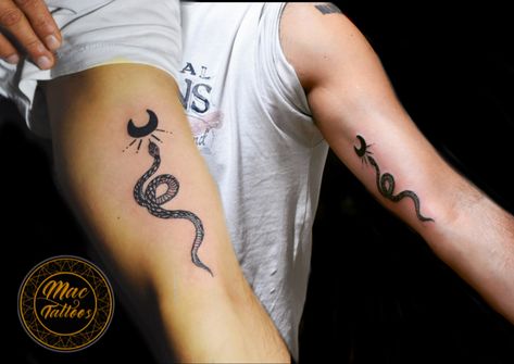 Snake 🐍 and moon 🌑 custom piece #inked at @mac_tattoos_ #hauzkhas  For appointments do call or what’s app us on:  +91 8851 012 863   Thanks 😊 for looking  #snaketattoo #moontattoo #innerbiceptattoo #tattooforboys #delhitattoostudio #customtattoo Snake Tattoo Inner Bicep, Snake Bicep Tattoo, Snake And Moon Tattoo, Rebirth Tattoo, Moon Tattoo Design, Inner Bicep Tattoo, Snake Tattoos, Snake Tattoo Design, Moon Tattoo Designs