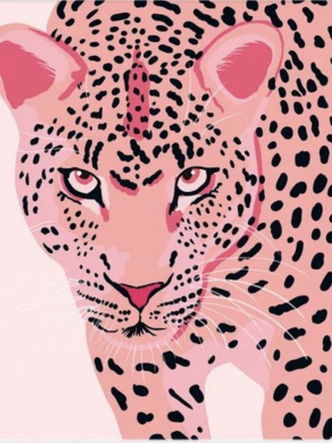 Leopard Art, Preppy Wallpaper, Pink Leopard, Diy Canvas Art, Canvas Art Painting, 그림 그리기, Pretty Art, Art Wallpaper, Animal Art