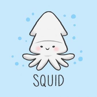 Cartoon Squid, Cartoon Drawing Easy, Squid Drawing, Cute Squid, Modern Business Cards Design, Art Mignon, Animal Doodles, Owls Drawing, Birthday Happy