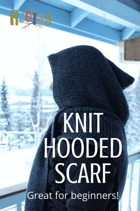 Knit Hooded Scarf, Diy Hooded Scarf, Hooded Scarf Pattern, Knit Cowl Pattern Free, Scarf Knitting Pattern, Knitting Patterns Free Scarf, Scarf Knit, Cowl Knitting Pattern, Easy Knit