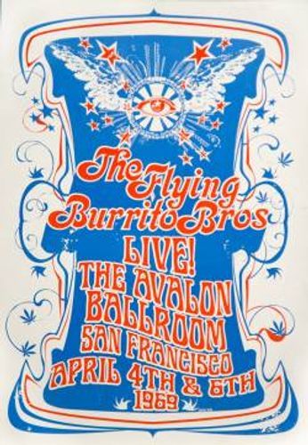 Wes Wilson, Flying Burrito Brothers, Victor Moscoso, Gram Parsons, Steve Miller Band, Vintage Concert Posters, Family Dog, Country Rock, Dog Poster