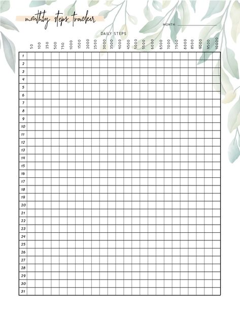 This free printable monthly steps tracker template is an amazing way of seeing your progress and is great at encouraging you to try harder each time. I love using this free printable step tracker template in my planner and bullet journal! Use bright colors to show your progress and strive to do better every day. Free Printable Step Tracker, Steps Tracker Printable Free, Bullet Journal Printables Free Templates, Step Tracker Bullet Journal, Monthly Step Tracker, Step Tracker Printable, Ipad Bujo, Month Tracker, Academic Journal