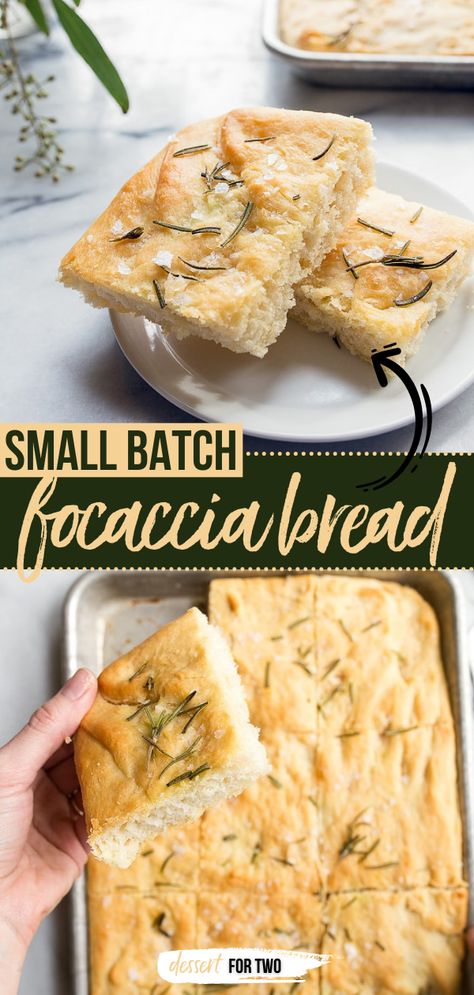 Small Batch Focaccia Bread Small Batch, Easy Focaccia Recipe, Rosemary Focaccia Bread, Easy Focaccia, Homemade Focaccia Bread, Homemade Focaccia, Rosemary Focaccia, Recipe For 1, Small Batch Baking