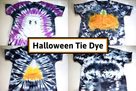 Disc Dyeing, Halloween Tye Dye Shirts, Spooky Tie Dye, Simple Tie Dye Patterns, Spooky Tie Dye Shirts, Tie Dye Shirts Designs, Tie Dye Steps, Disc Golf Dyeing, Tie Dye Heart