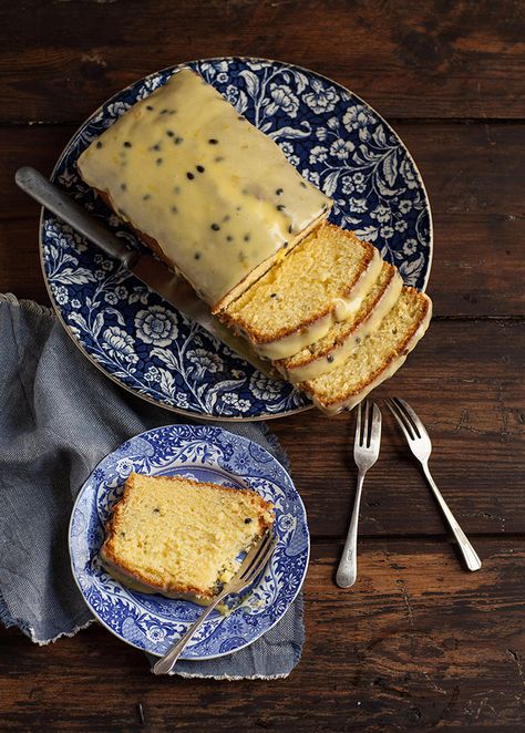 passion fruit curd loaf cake Passionfruit Curd Cake, Passion Fruit Curd Cake, Passionfruit Curd Dessert, Oreo Slice, Icing Drizzle, Passionfruit Curd, Passion Fruit Cake, Fruit Loaf, Fruit Curd