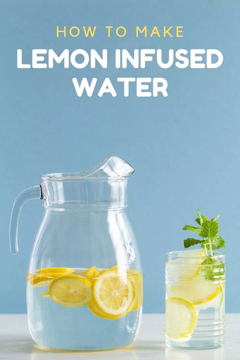 Lemon Infused Water, Lemon Water Recipe, Lemon Water Health Benefits, Lemon Water Before Bed, Lemon Juice Benefits, Fruit Infused Water Recipes, Flavored Water Recipes, Hot Lemon Water, Lemon Health Benefits