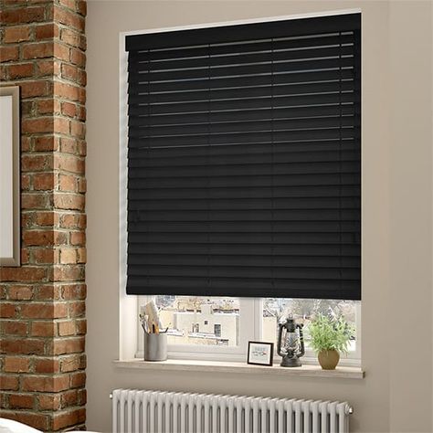 Black Wooden Blinds, Wooden Blinds Living Room, Blinds Living Room, Roller Blinds Bedroom, Sheer Roller Blinds, Vertical Window Blinds, Indoor Blinds, Blinds And Curtains, Patio Blinds