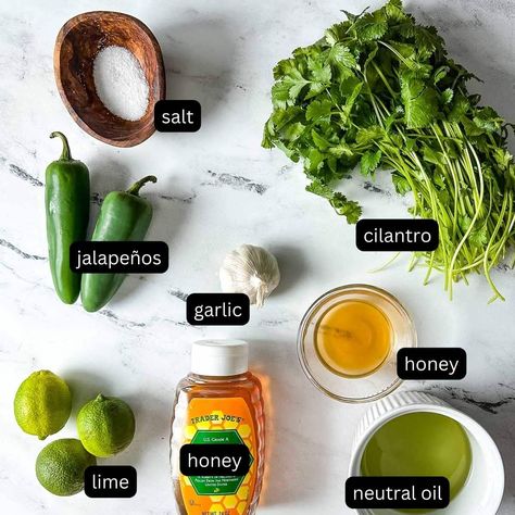 Honey Jalapeno Dressing, Cilantro Jalapeño Vinaigrette, Jalapeno Vinaigrette Salad Dressings, Jalapeno Lime Vinaigrette, Serrano Pepper Recipes, Jalapeno Vinaigrette, Pineapple Habanero Sauce, Honey Salad Dressing, Cilantro Lime Vinaigrette