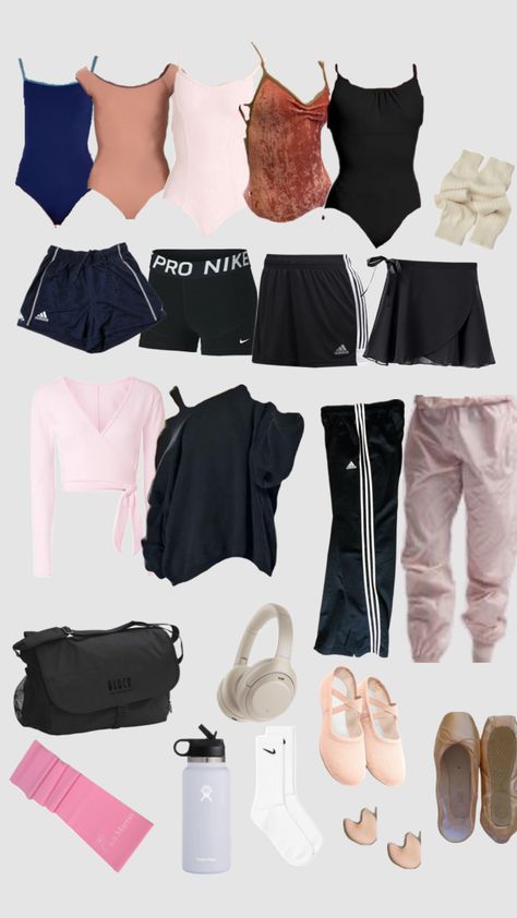 #dance #ballet #balletcore #pointeshoes #nike #adidas #contemporary #pinterest #inspo Ballet Dance Outfits Practice, Ballet Sport Outfit, Adidas Dance Outfit, Modern Ballet Outfit, Tap Class Aesthetic, What To Wear To Ballet Class Outfit, Jazz Outfit Dance, Ballet Class Aesthetic Outfit, Dance Inspired Outfits