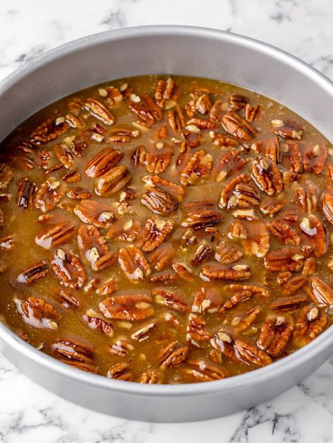 Upside Down Gooey Pecan Cake, Southern Upside Down Pecan Cake, Pecan Upside Cake, Caramelized Pecan Upside Down Cake, Butter Pecan Upside Down Cake, Caramel Pecan Upside Down Cake Recipe, Pecan Upside Down Cake With Box Cake, Caramel Pecan Upside Down Cake Loaf, Pecan Cake Recipes