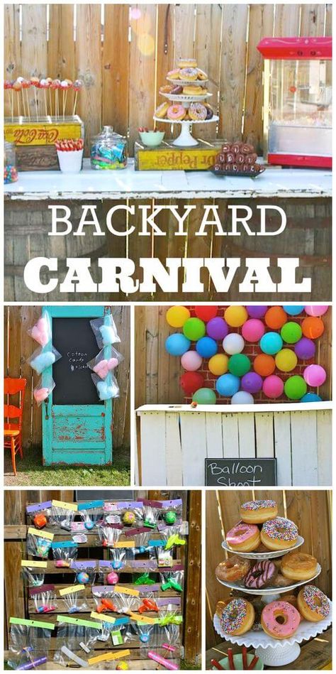 Backyard Carnival, Fun Backyard, Bar A Bonbon, Diy Graduation, Carnival Themed Party, Circus Birthday Party, Donut Holes, Carnival Birthday Parties, Carnival Birthday