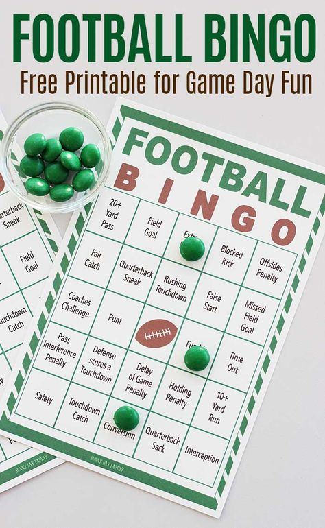 Football Bingo, Super Bowl Bingo, Football Party Games, Sports Party Games, Superbowl Party Games, Football Super Bowl, Superbowl Game, Football Theme Party, Free Printable Games