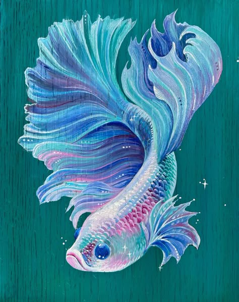 Beta Fish Drawing, Fish Artwork, Sea Life Art, Flower Art Drawing, Fish Drawings, Kpop Drawings, Lion Art, Fish Painting, Colorful Fish