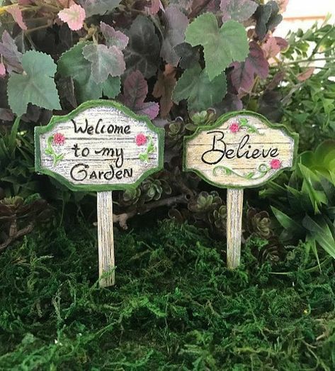 Fairy Garden Signs, Fairy Whispers, Soft Moodboard, Winter Fairy Garden, Fairy Garden Sign, Welcome To My Garden, Fantasy Garden, Fairy Aesthetic, Garden Fairy