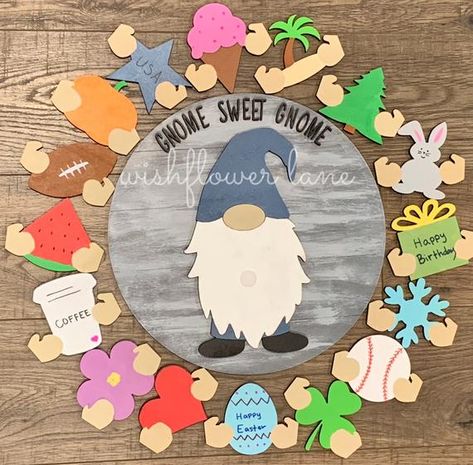 Happy Birthday Coffee, Gnome Sweet Gnome, Hand Painted Wooden Signs, Laser Cut Wood Crafts, Gnomes Diy, Hand Painted Decor, Diy Gnomes, Gnomes Crafts, Holiday Signs