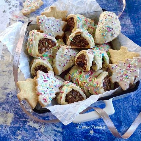 Fig Cookies, Fig Recipes, Sicilian Recipes, Italian Cookies, Italian Desserts, Sweet Christmas, Cannoli, Beignets, Food Illustrations