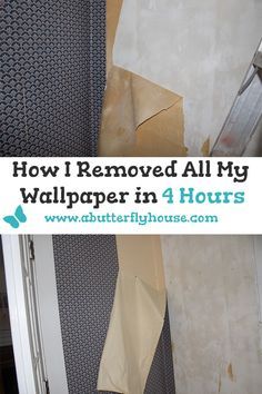 This is such a great method for quickly and easily removing wallpaper from your wall, plus it requires no extra tools! #AButterflyHouse #Wallpaper #WallpaperRemoval #DIY #DIYProjects #HowTo Removing Wallpaper, Removing Old Wallpaper, Easy Home Improvement Projects, Cocina Diy, Home Improvement Show, Easy Home Improvement, Home Improvement Loans, Home Remodeling Diy, Decor Ikea