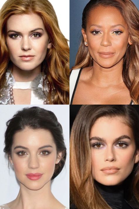 Isla Fisher, Mel B, Adelaide Kane, and Kaia Gerber all have the Romantic Natural Classic type, whereas Lily Aldrige, Monica Belluci, Lais Ribeiro and Ashley Graham all have the Romantic Dramatic Classic type. The difference is subtle, but you can see the Natural faces appear a bit friendlier and more relaxed, whereas the lines of the Dramatic faces are a bit sharper and more intimidating #romanticnaturalclassic #romanticdramaticclassic #styletype #celebritylookalikes #lookalikes Natural Classic Style, Personal Style Types, Women With Long Hair, Romantic Essence, Pictures Of Women, Dramatic Classic, Romantic Photos Couples, Isla Fisher, Deep Autumn