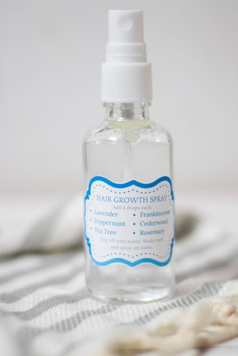 This DIY hair growth spray is the perfect spray for thinning hair or for someone who is trying to strengthen and lengthen their hair. It is made with the best essential oils for hair growth and water. This natural hair spray helps to support a healthy scalp and hair follicles. #hairgrowthspray #naturalhaircare #diyhaircare #diyhairproducts Diy Hair Growth Spray, Diy Hair Growth, Natural Hair Spray, Hair Dues, Hair Growth Tonic, Magic Potions, Hair Growth Spray, Natural Hair Diy, Hair Growth Secrets