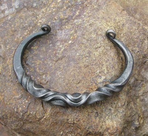 Modern Hand Forged Metal Bracelet, Hand Forged Bracelets As Gift, Hand Forged Nature-inspired Everyday Jewelry, Forged Bracelet, Iron Bracelet, Blacksmith Jewelry, Hand Forged Vintage Jewelry, Mens Leather Jewelry, Anodized Aluminum Jewelry