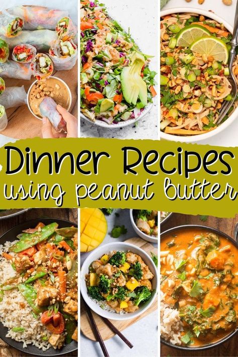 Looking for a flavorful dish the whole family can enjoy? Take dinner to the next level with these dinner recipes using peanut butter! Peanut Butter Meals, Peanut Butter Dinner Recipes, Recipes Using Peanut Butter, Recipes With Peanut Butter, Tasty Meals, Butter Recipes, Peanut Butter Powder, Peanut Butter Jelly, Peanut Butter Recipes